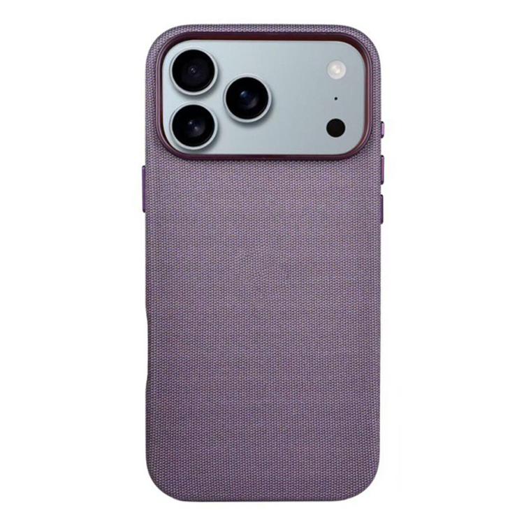 

For iPhone 17 Pro Kalebol Fabric-Textured Perforated MagSafe PC Phone Case(Purple)