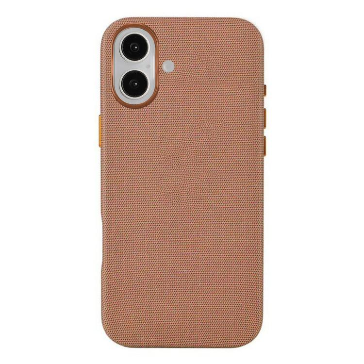 

For iPhone 17 Kalebol Fabric-Textured Perforated MagSafe PC Phone Case(Reddish Brown)