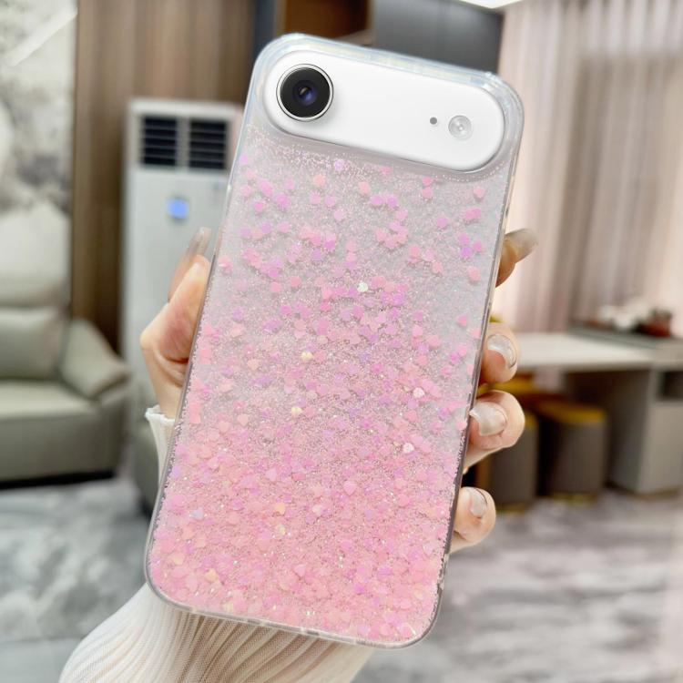 

For iPhone Air Sequins Glitter Gradient Epoxy TPU Phone Case(Pink)