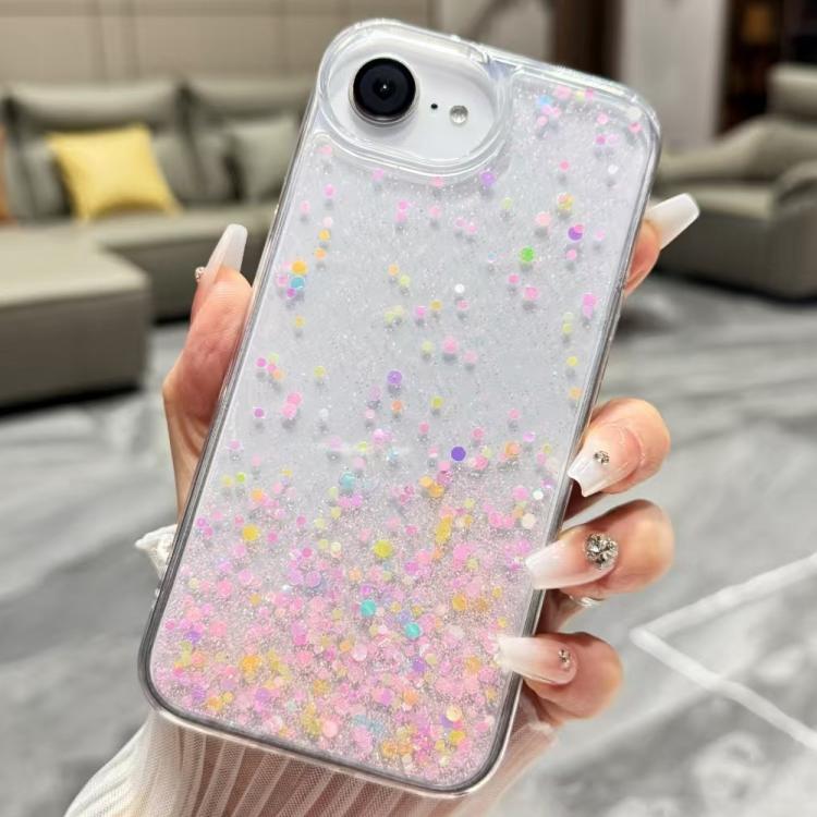 

For iPhone 16e Sequins Glitter Gradient Epoxy TPU Phone Case(Brilliant Colors)