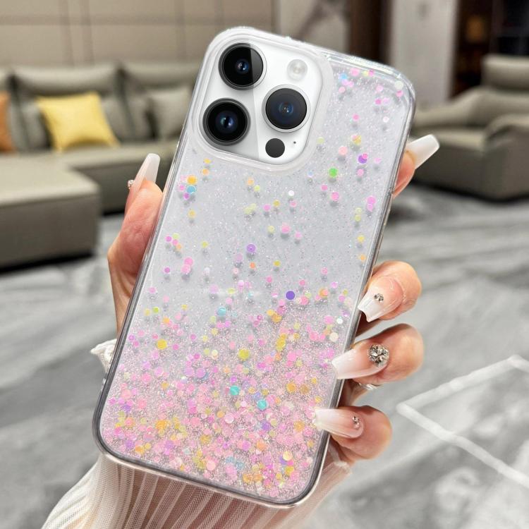 For iPhone 12 Pro Max Sequins Glitter Gradient Epoxy TPU Phone Case(Brilliant Colors)
