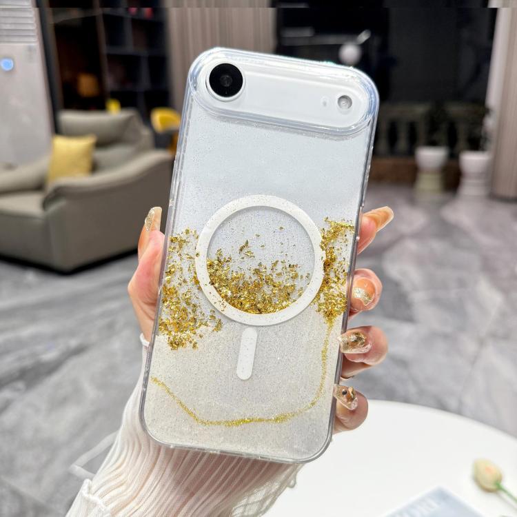 

For iPhone Air Gilding MagSafe Hybrid Clear TPU Phone Case(White)