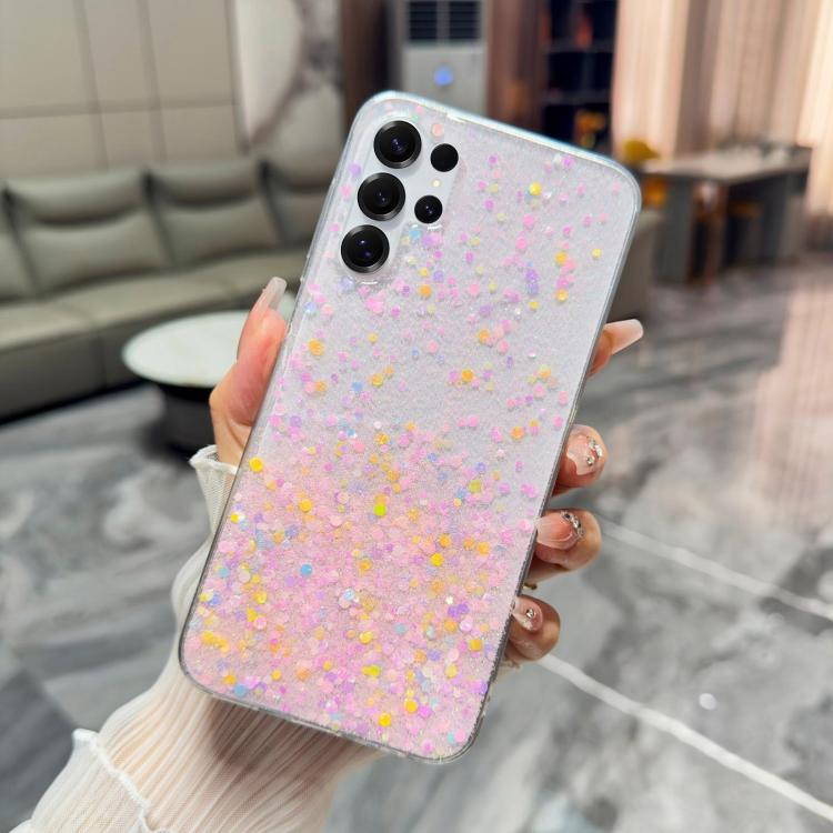 For Samsung Galaxy S23 Ultra 5G Sequins Glitter Gradient Epoxy TPU Phone Case(Brilliant Colors)