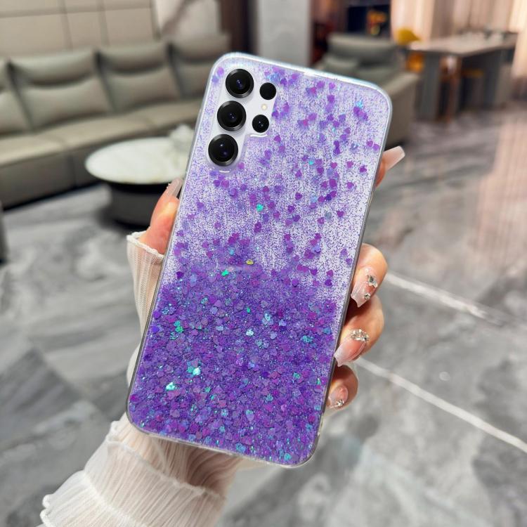 For Samsung Galaxy S24 Ultra 5G Sequins Glitter Gradient Epoxy TPU Phone Case(Purple)