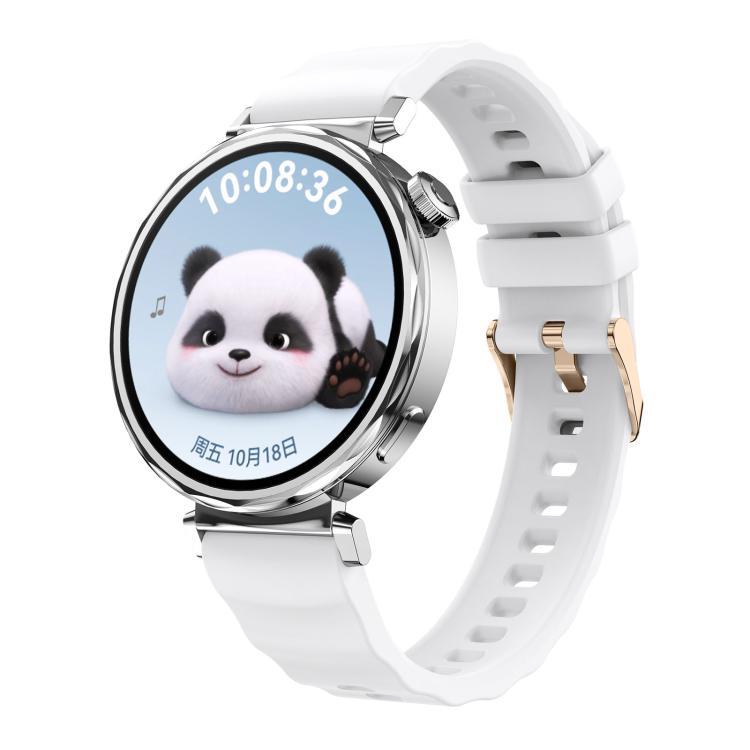

18mm Wave Texture Rose Gold Buckle Silicone Watch Band(White)