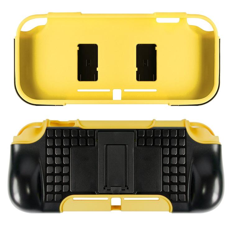 

For Nintendo Switch Lite Game Console TPU Stand Protective Case(Yellow Black)