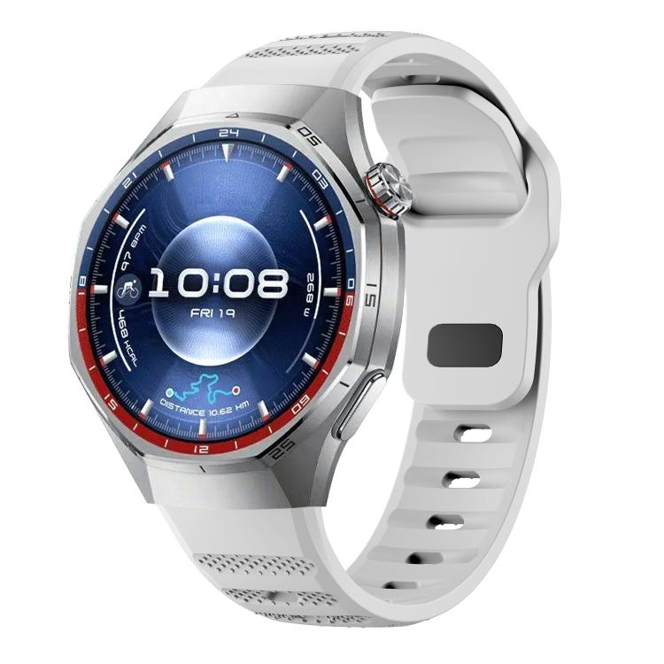 

For Huawei Watch GT 6 Pro Reverse Buckle Grained Sports Silicone Watch Band(White)