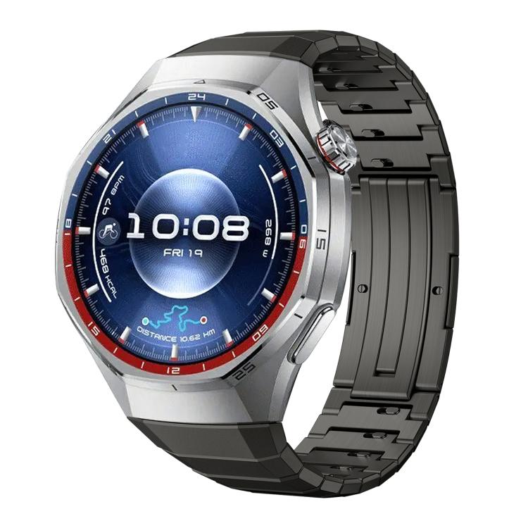 

For Huawei Watch GT 6 Pro Press Button Quick Release Head One Bead Folding Buckle Titanium Alloy Watch Band(Black)