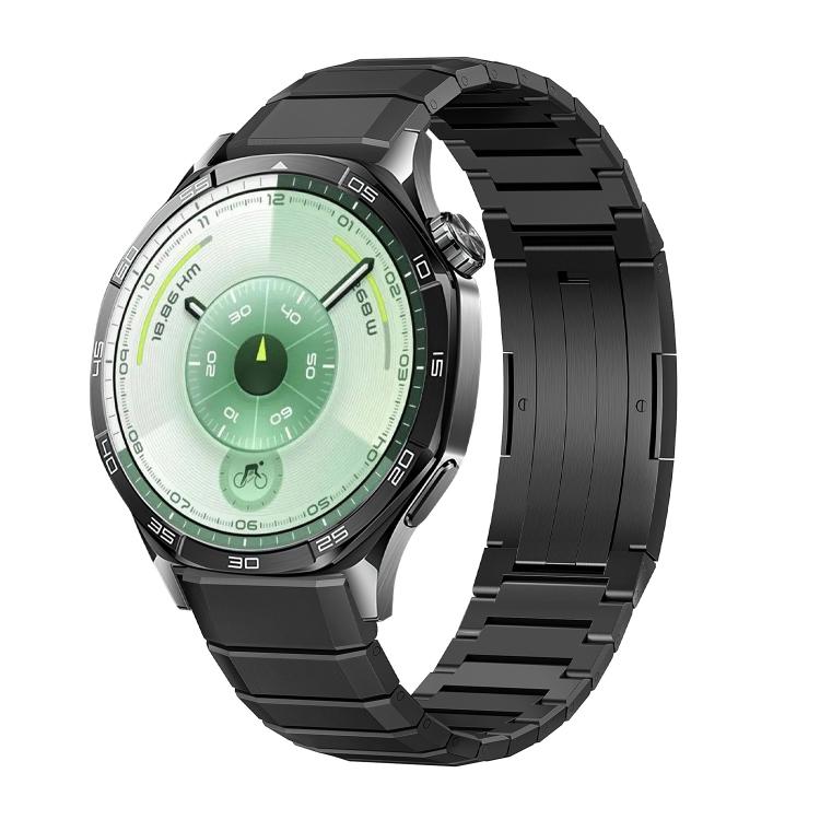 

For Huawei Watch GT 6 46mm One Bead Folding Buckle Titanium Alloy Watch Band(Black)