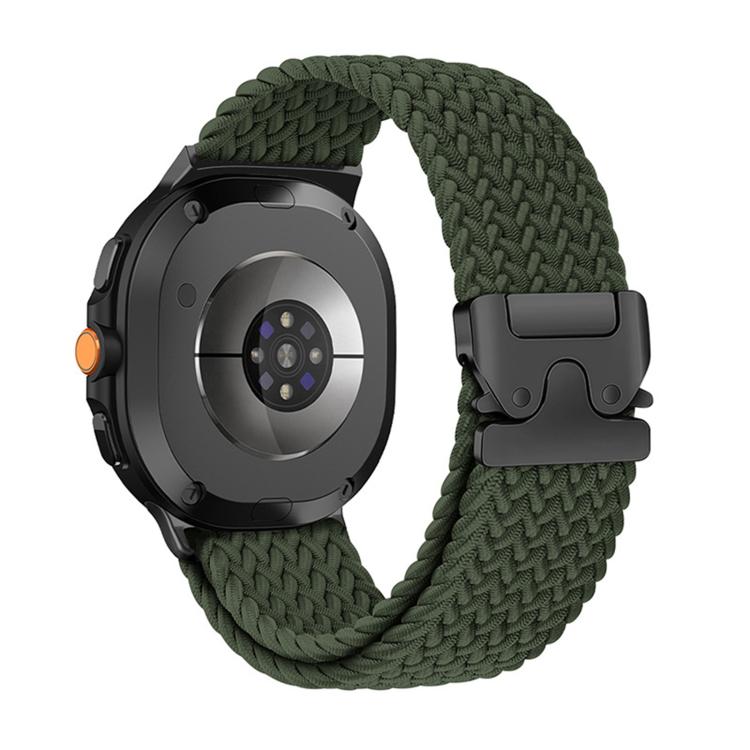 

For Samsung Galaxy Watch8 / Watch8 Classic Parachute Buckle Elastic Nylon Braided Watch Band(Dark Olive Green)