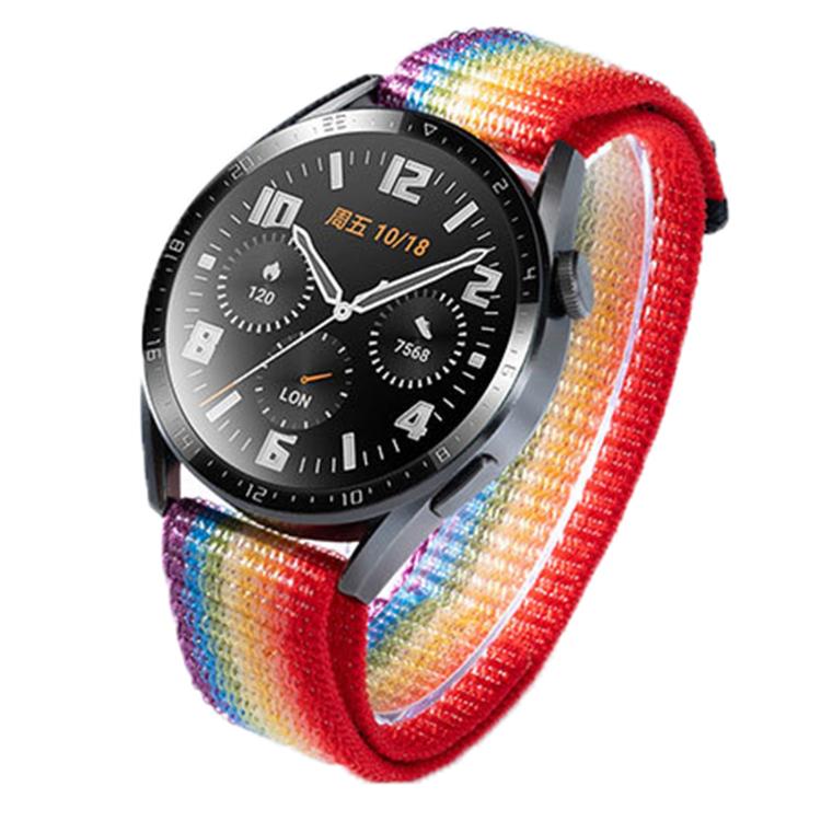 

For Huawei Watch GT 6 Pro Loop Nylon Hook and Loop Fastener Sports Watch Band(Rainbow)