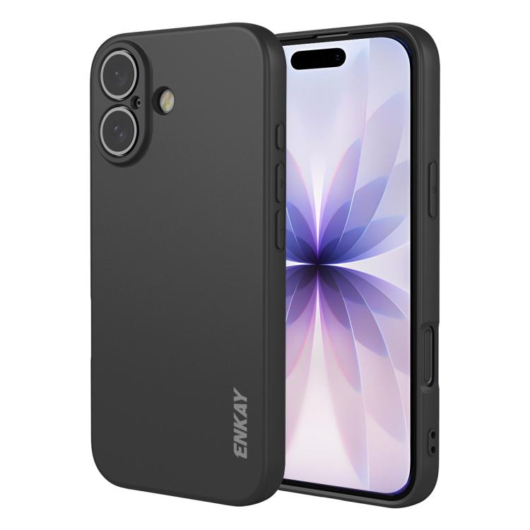

For iPhone 17 ENKAY Liquid Silicone Soft Shockproof Phone Case(Black)