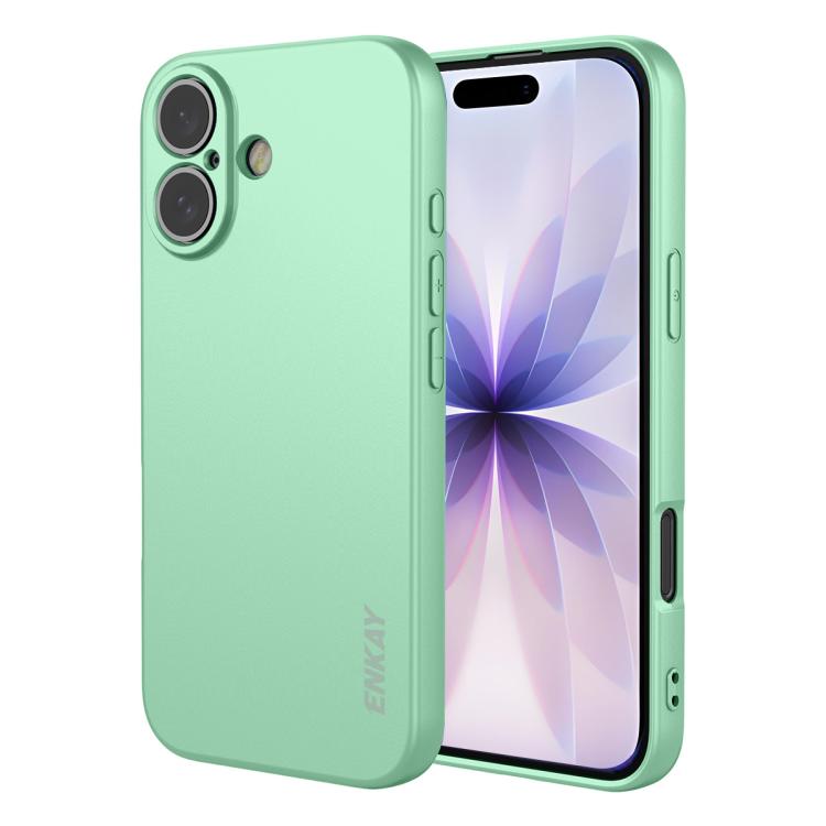 

For iPhone 17 ENKAY Liquid Silicone Soft Shockproof Phone Case(Light Green)