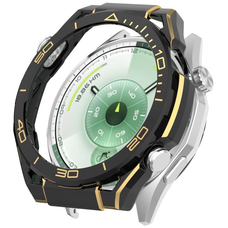 

For Huawei Watch GT 6 46mm Change to Watch Ultimate Design PC Hollow Watch Protective Cover(Black Gold)