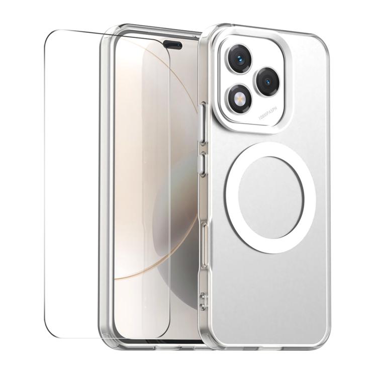 

For Honor 400 Lite Global ENKAY Hat-Prince MagSafe Candy Color Phone Case with 9H Screen Film(White)