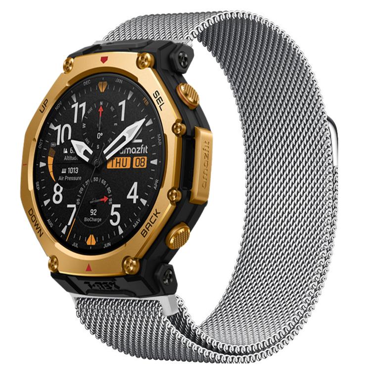 

For Amazfit T-Rex 3 Pro Milanese Magnetic Stainless Steel Watch Band(Silver)