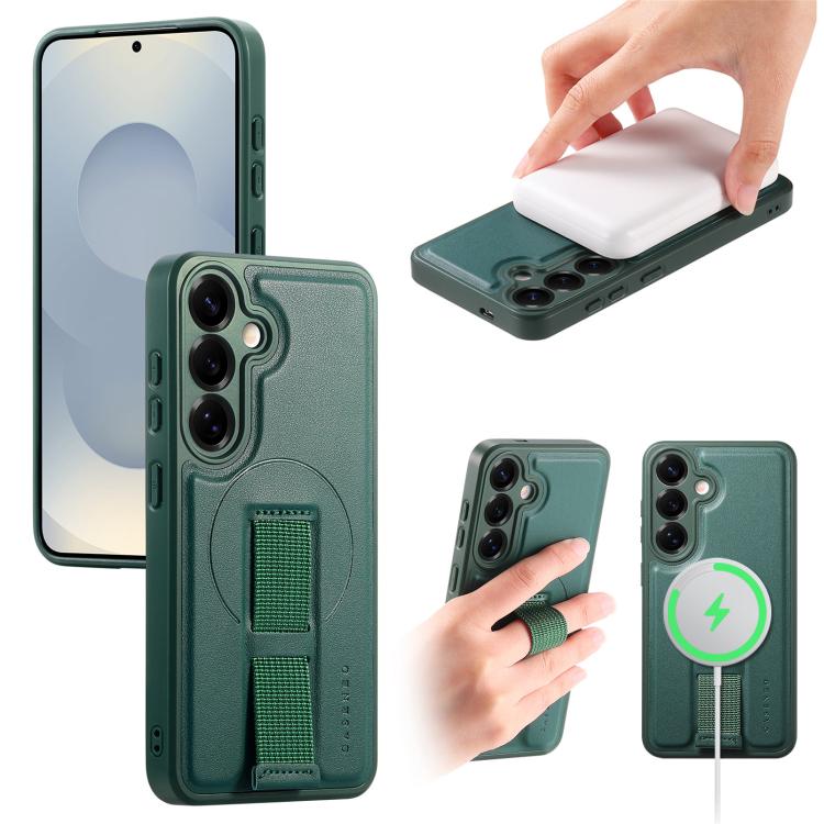 

For Samsung Galaxy S24+ / S25+ 5G CaseNeo Finger Grip Strap MagSafe Back Phone Case(Green)