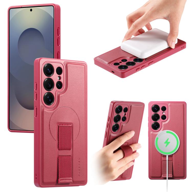 

For Samsung Galaxy S25 Ultra 5G CaseNeo Finger Grip Strap MagSafe Back Phone Case(Red)