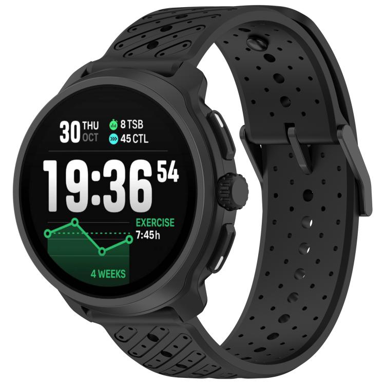 

For Suunto Race 2 Twill Texture Breathable Silicone Watch Band(Black)