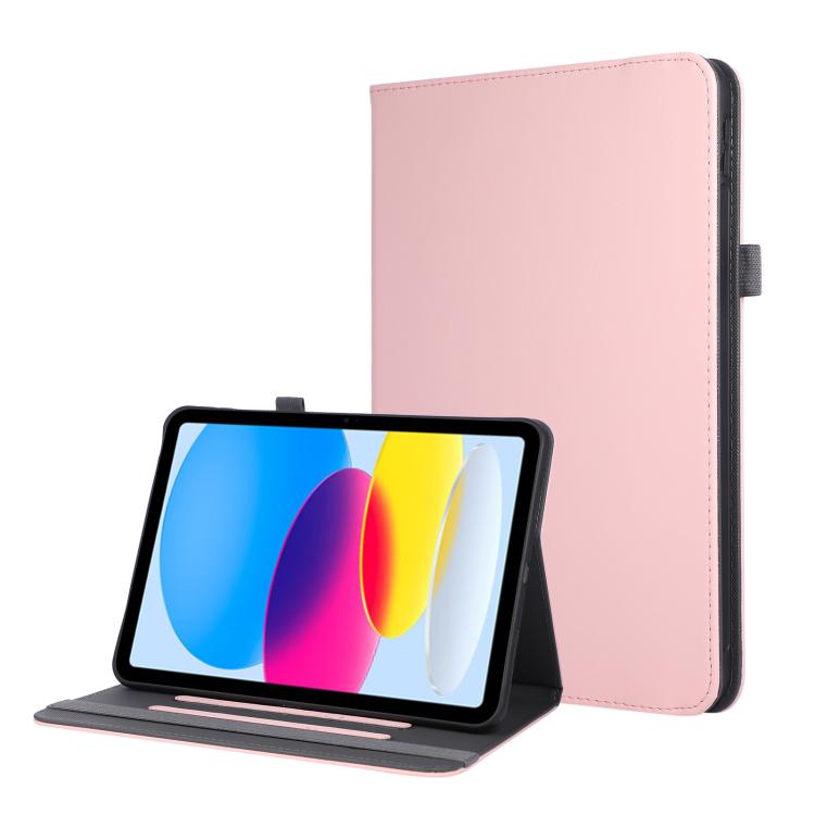

For iPad 2025 / 2022 Macaron Color Hand Grip Leather Tablet Case with Holder(Pink)