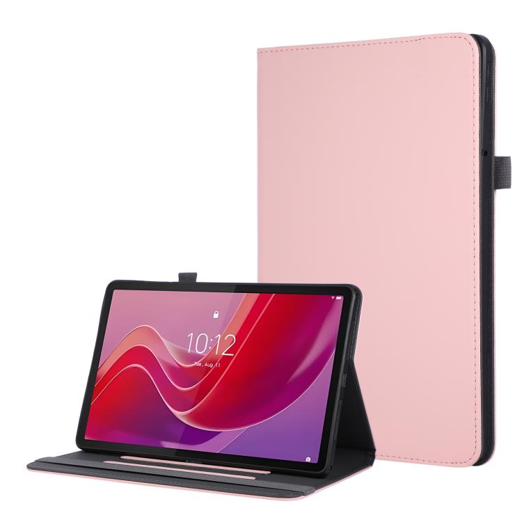 

For Lenovo Tab M11 / Xiaoxin Pad 11 2024 Macaron Color Hand Grip Leather Tablet Case with Holder(Pink)