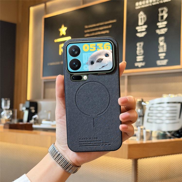 

For Xiaomi 17 Pro Fabric Magnetic PU Back Cover Phone Case(Black)