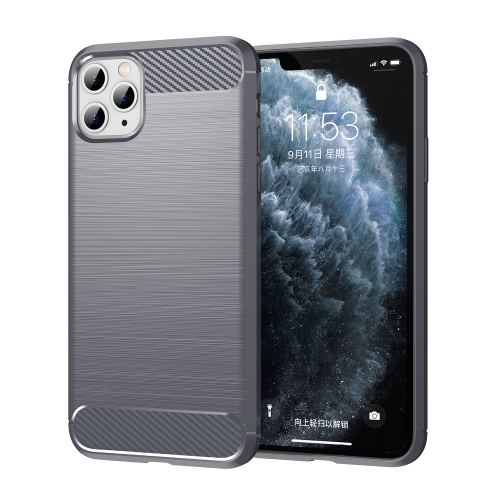 

For iPhone 11 Pro Brushed Texture Carbon Fiber TPU Phone Case(Grey)