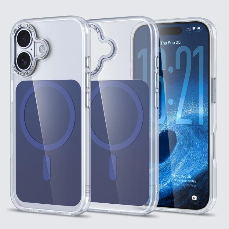 

For iPhone 17 Kalebol Transparent Magnetic MagSafe Skin Feel Phone Case(Blue)