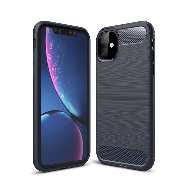 

For iPhone 11 Brushed Texture Carbon Fiber TPU Case (Navy Blue)