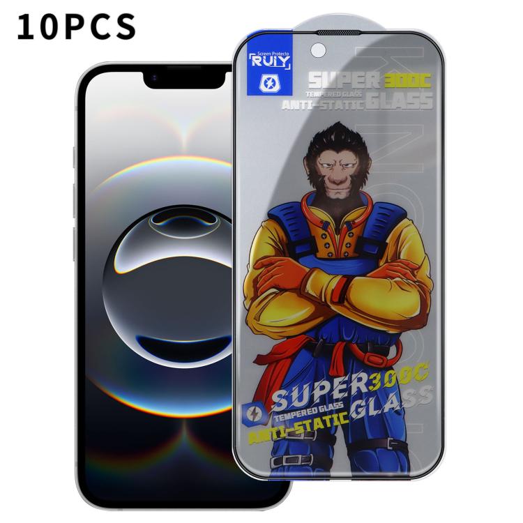 

For iPhone 16e 10pcs Armor 300C Ultra-Curved Anti-Static Anti-Dust Silk-Screened Privacy Tempered Glass Film