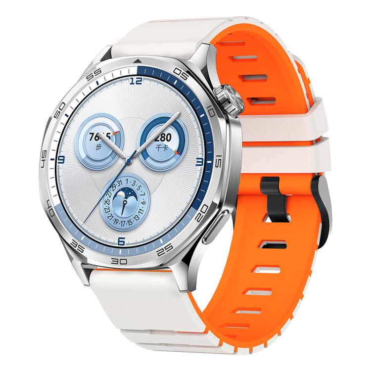 

22mm Piano Texture Two Color Silicone Watch Band(Starlight Orange)