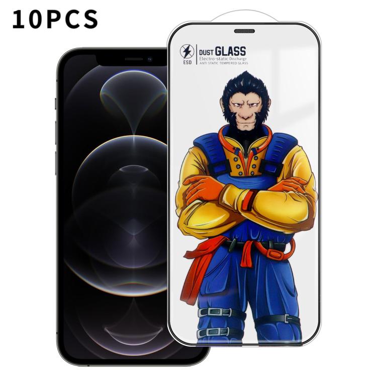For iPhone 12 Pro 10pcs Armor Super-Strong 3D Curved 120C Anti-Static High-Aluminum Screen-Printed HD Tempered Glass Film