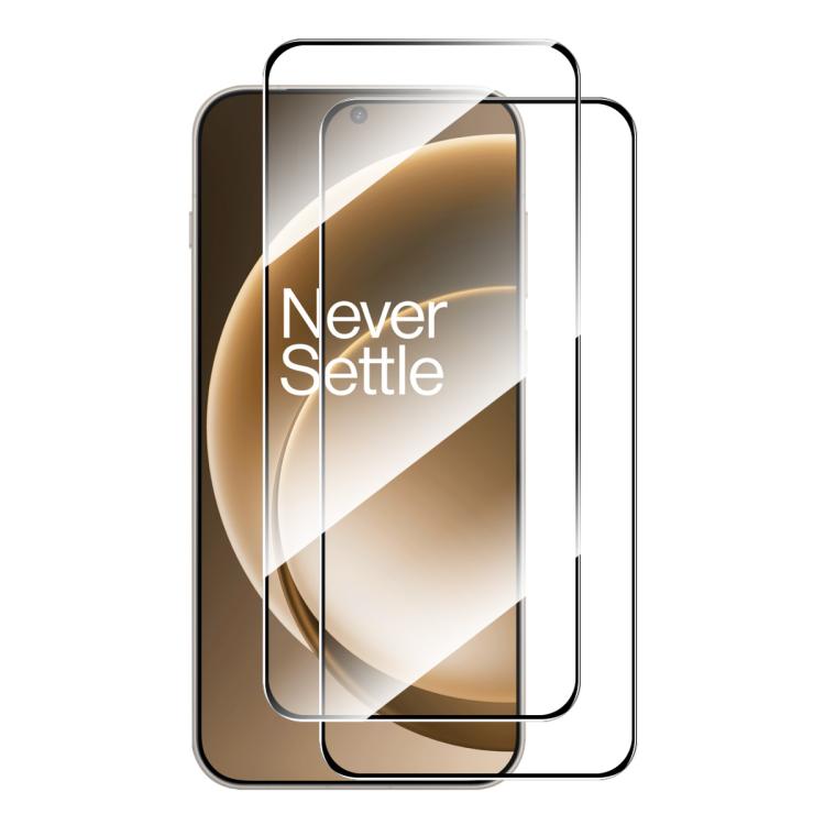 

For OnePlus 15 2pcs ENKAY Hat-Prince 0.18mm 9H 2.5D High Aluminum-silicon Tempered Glass Film, Support Ultrasonic Fingerprint Unclock
