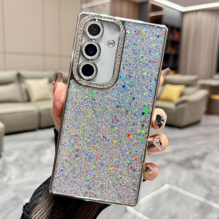 

For Samsung Galaxy S24 5G Diamond Glitter Sequins TPU Phone Case(Silver)
