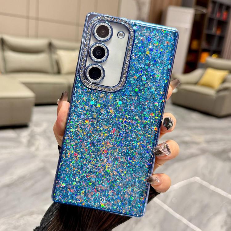 

For Samsung Galaxy S23 5G Diamond Glitter Sequins TPU Phone Case(Blue)