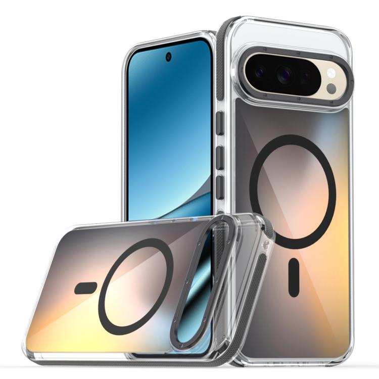 

: For Google Pixel 10 Pro XL Dual-Color Gradient Discolor MagSafe Phone Case(Black)