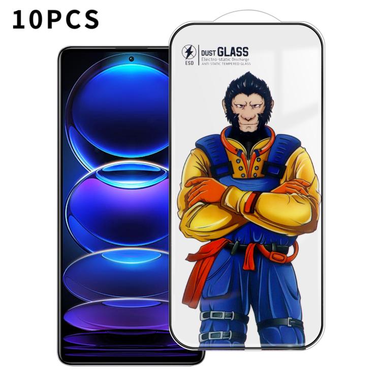 For Redmi Note 12 Pro+ 10pcs Armor Super-Strong 3D Curved 120C Anti-Static High-Aluminum Screen-Printed HD Tempered Glass Film
