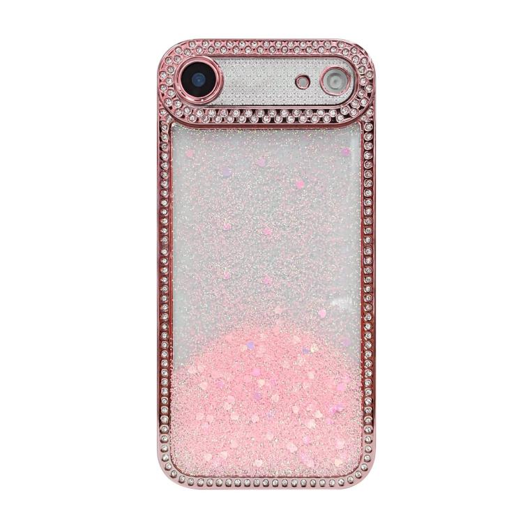 For iPhone Air Diamond Gradient Glitter Sequins Plated Phone Case(Pink)