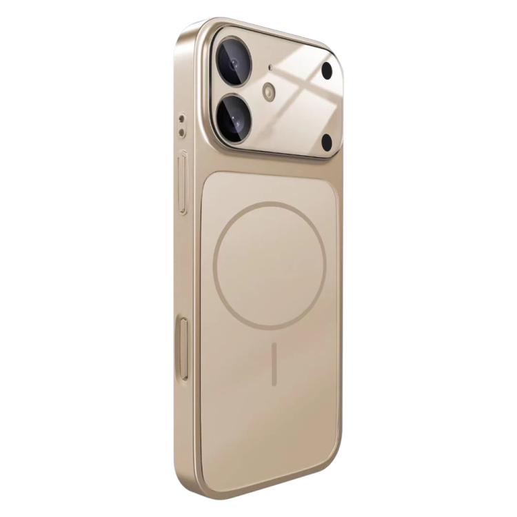 For iPhone 11 Change to 17 Big Lens Window Frosted MagSafe Phone Case(Gold)