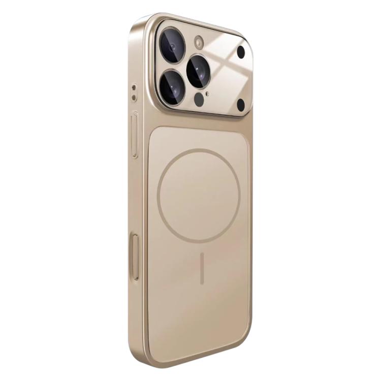 For iPhone 12 Pro Max Change to 17 Big Lens Window Frosted MagSafe Phone Case(Gold)