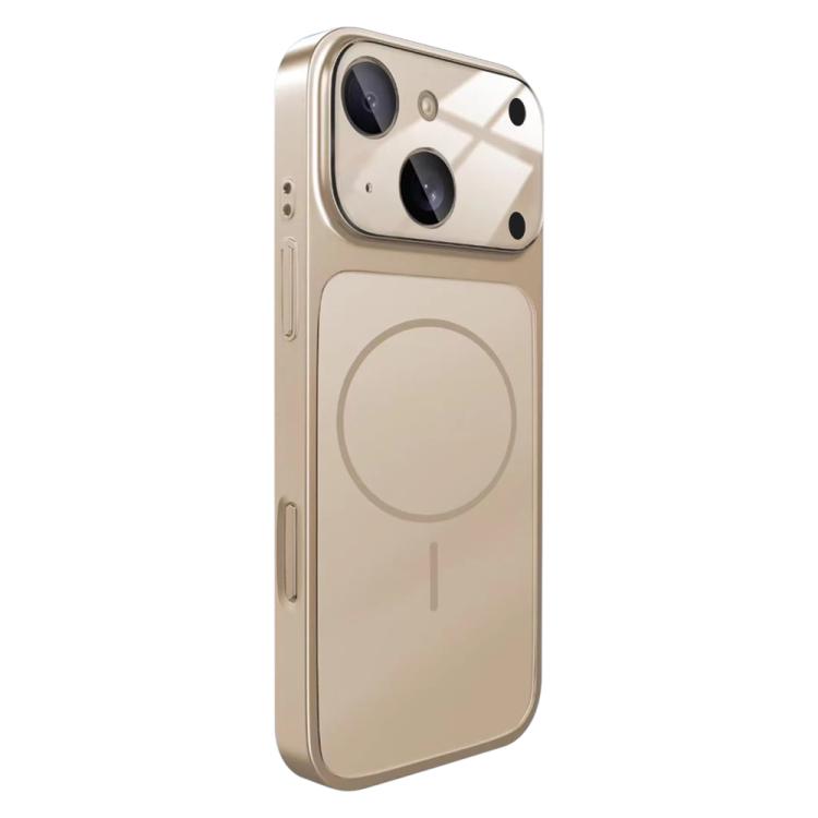 

For iPhone 15 Change to 17 Big Lens Window Frosted MagSafe Phone Case(Gold)