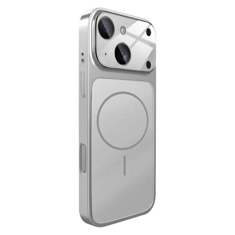 

For iPhone 15 Plus Change to 17 Big Lens Window Frosted MagSafe Phone Case(Silver)