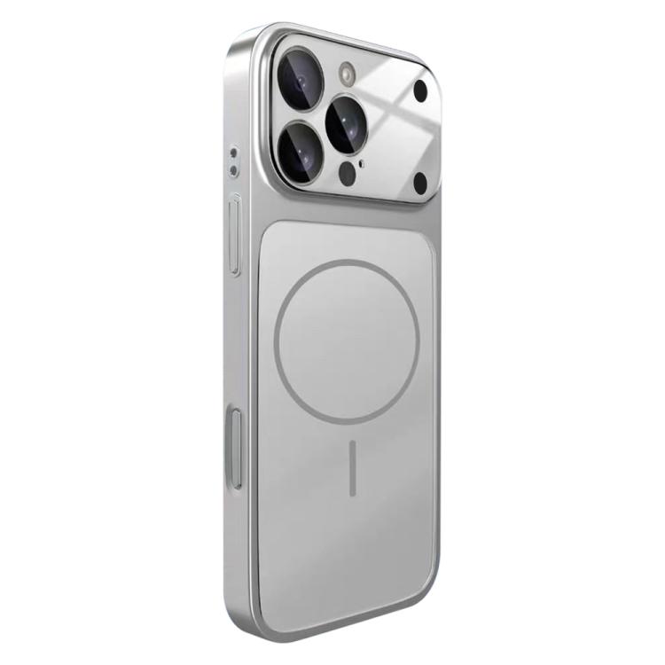 

For iPhone 16 Pro Change to 17 Big Lens Window Frosted MagSafe Phone Case(Silver)