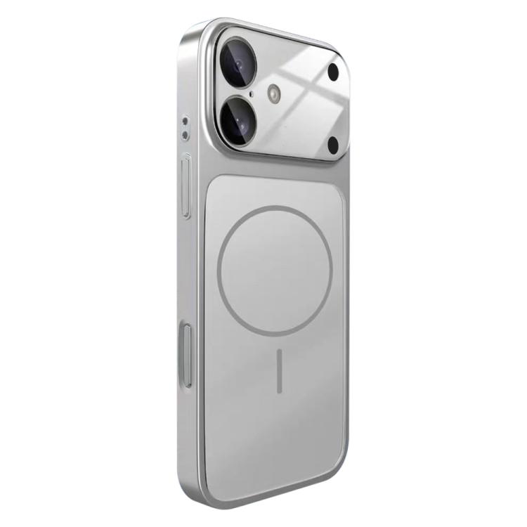 

For iPhone 16 Plus Change to 17 Big Lens Window Frosted MagSafe Phone Case(Silver)