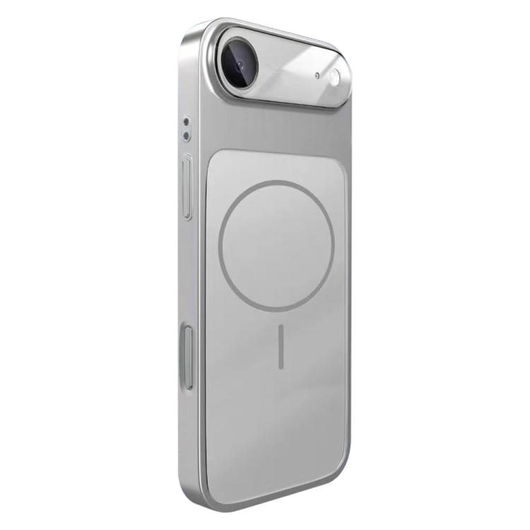 

For iPhone Air Change to 17 Big Lens Window Frosted MagSafe Phone Case(Silver)