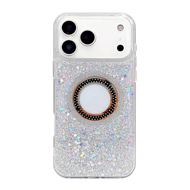 

For iPhone 14 Plus Hollow Sequins Glitter MagSafe Electroplating Phone Case(Silver)