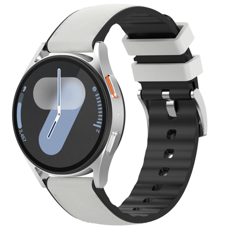 

20mm Silicone Hybrid Leather Quick Release Watch Band(Beige)