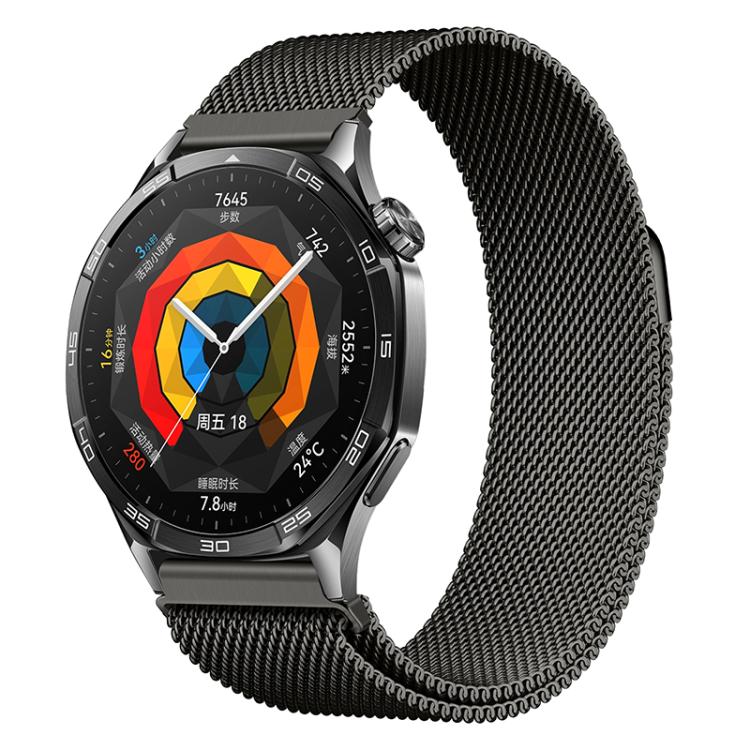 20mm Press Snap Milanese Magnetic Stainless Steel Watch Band(Titanium Gray)