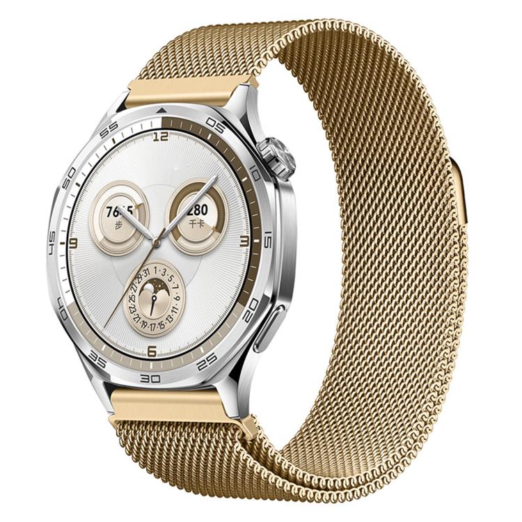 18mm Press Snap Milanese Magnetic Stainless Steel Watch Band(Gold)