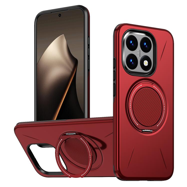 

For Xiaomi 15T 5G Kalebol Magnetic MagSafe Rotation Holder PC Phone Case(Red)